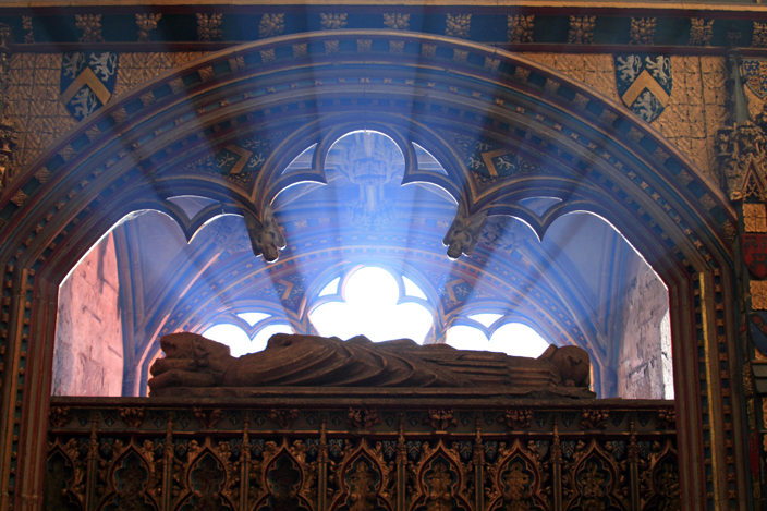 The tomb of Bishop Hatfield lies under the throne built by him in the Cathedral.